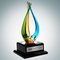 Art Glass The Tripod Award with Black Wood Base